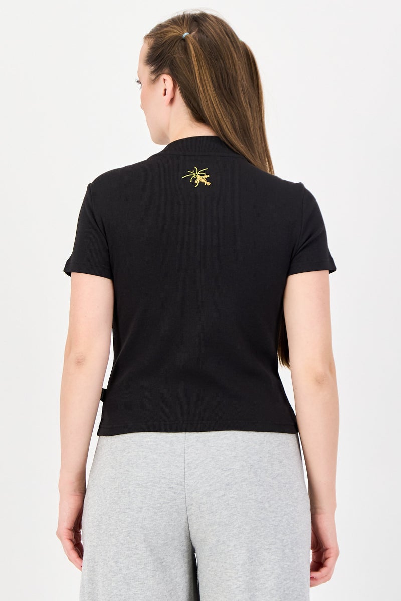 PUMA Women Slim Fit Short Sleeve Outdoor T-Shirt, Black - Image 3